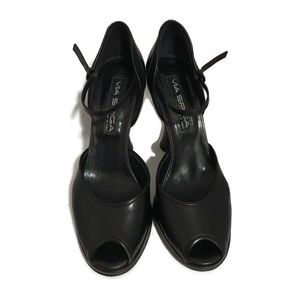Via Spiga 40s Style Leather Peep Toe Shoes NEW